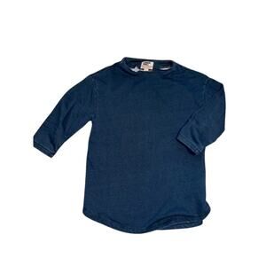 Lands End Women's Serious Sweats Navy Pullover Sweatshirt - Small